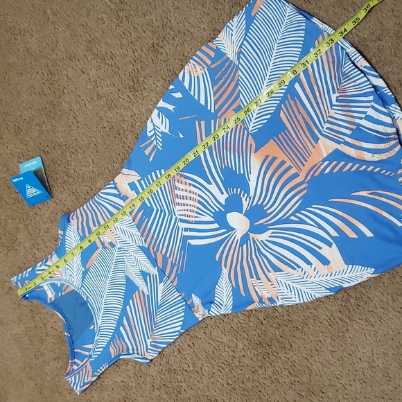 Columbia PFG Midway Bay Dress Tunic Blue Tropical Design Size XXS 2TP $50 NWT - Picture 9 of 12